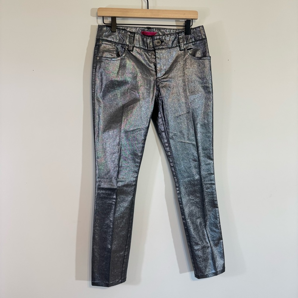 Alice + Olivia Metallic Silver Denim Jeans – Size 4